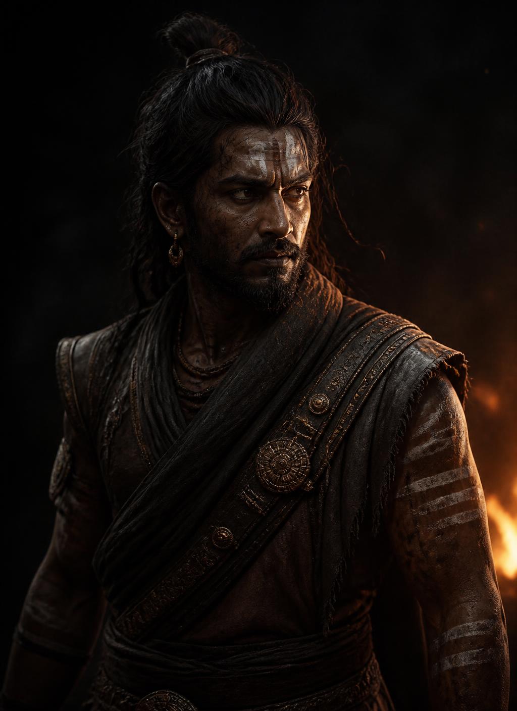Portrait of Jamadagnya, the warrior